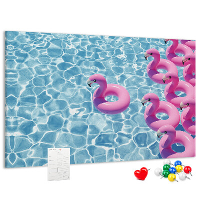 Cork board Dandelions flamingos