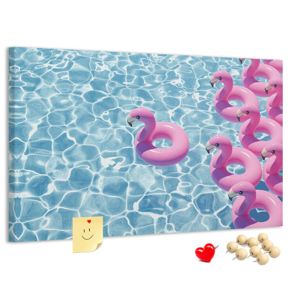 Cork board Dandelions flamingos