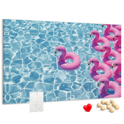 Cork board Dandelions flamingos