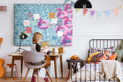 Cork board Dandelions flamingos