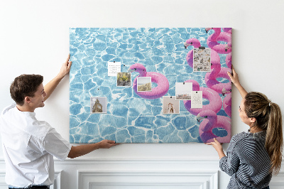 Cork board Dandelions flamingos