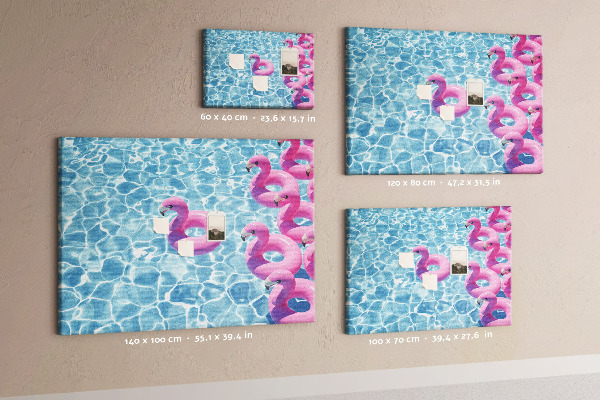 Cork board Dandelions flamingos