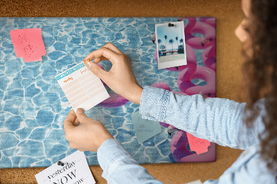 Cork board Dandelions flamingos