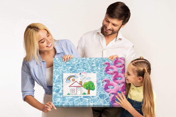 Cork board Dandelions flamingos