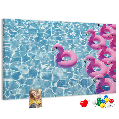Cork board Dandelions flamingos