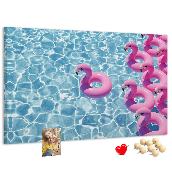 Cork board Dandelions flamingos