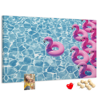 Cork board Dandelions flamingos