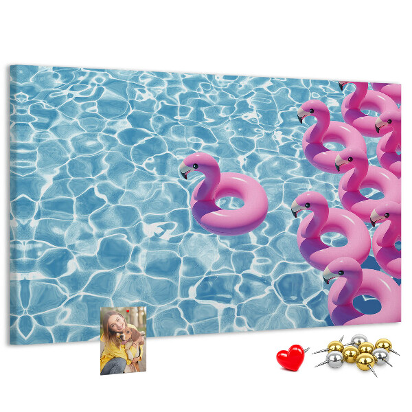 Cork board Dandelions flamingos