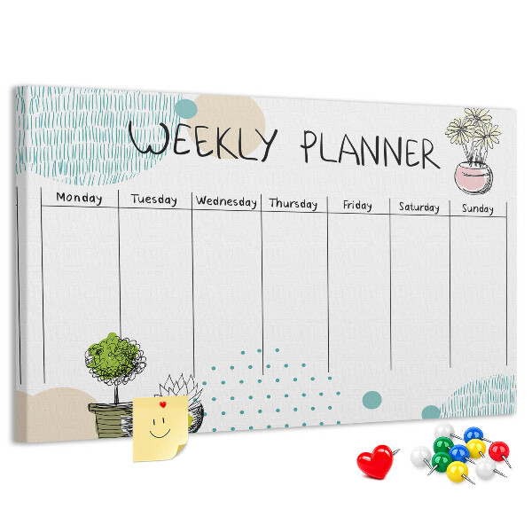 Cork display board Cactus weekly planner