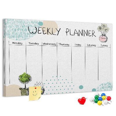 Cork display board Cactus weekly planner