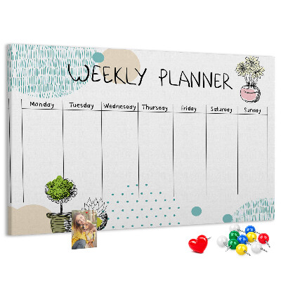 Cork display board Cactus weekly planner