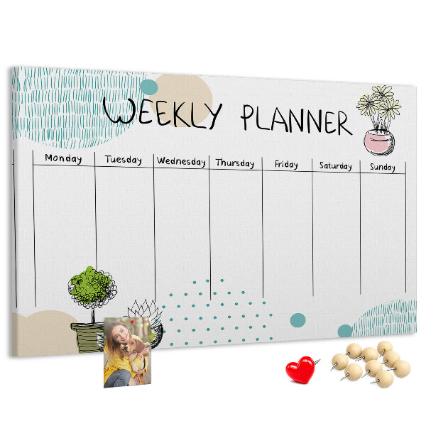 Cork display board Cactus weekly planner