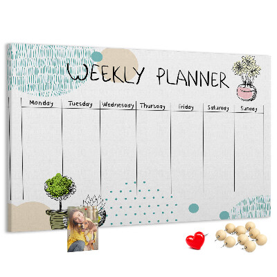 Cork display board Cactus weekly planner