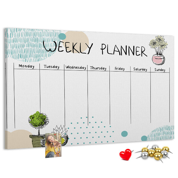 Cork display board Cactus weekly planner