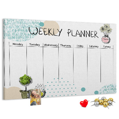 Cork display board Cactus weekly planner