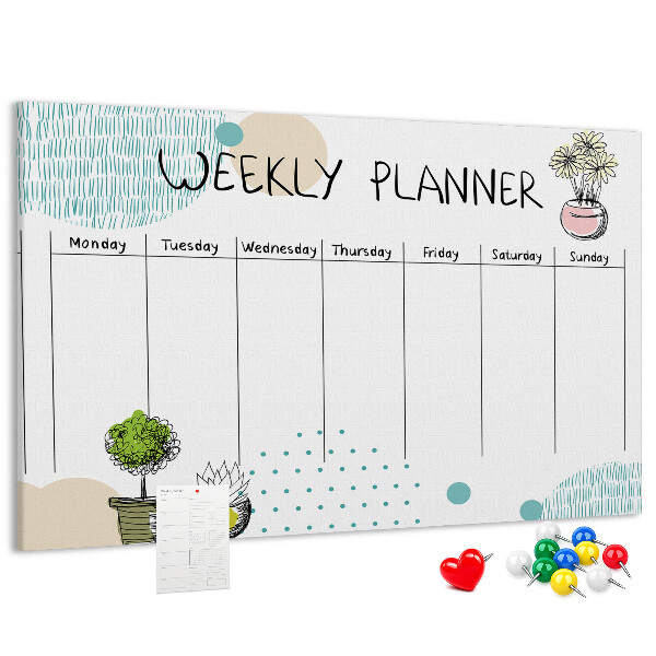 Cork display board Cactus weekly planner