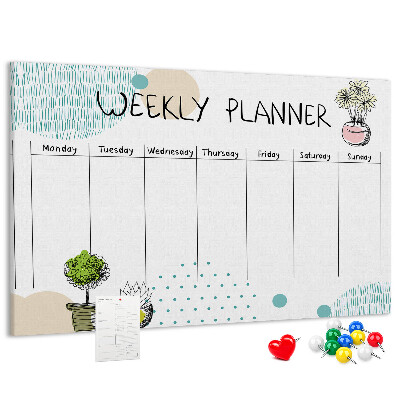 Cork display board Cactus weekly planner
