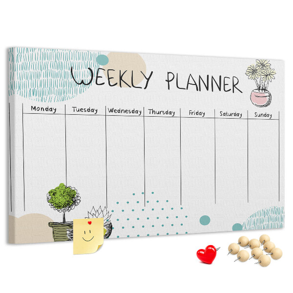 Cork display board Cactus weekly planner