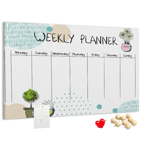 Cork display board Cactus weekly planner