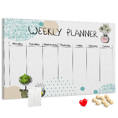 Cork display board Cactus weekly planner