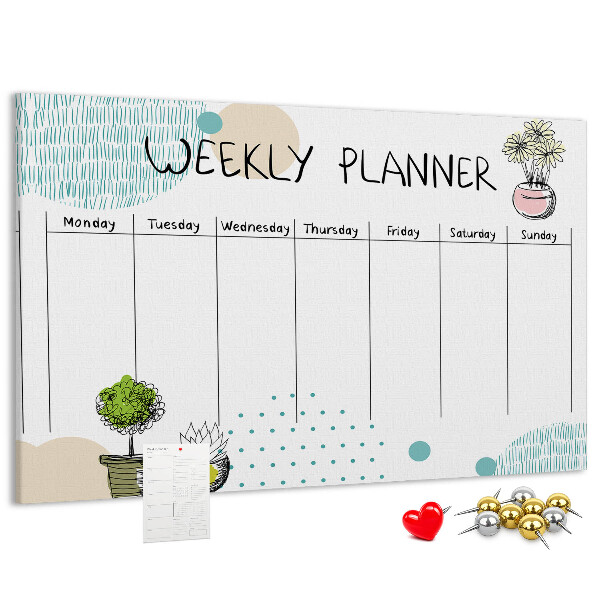 Cork display board Cactus weekly planner