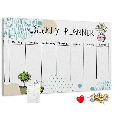Cork display board Cactus weekly planner