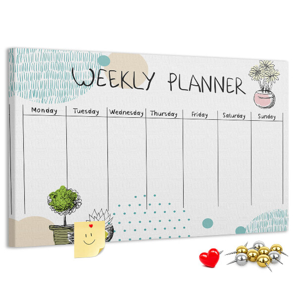 Cork display board Cactus weekly planner