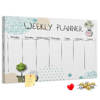 Cork display board Cactus weekly planner