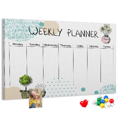 Cork display board Cactus weekly planner