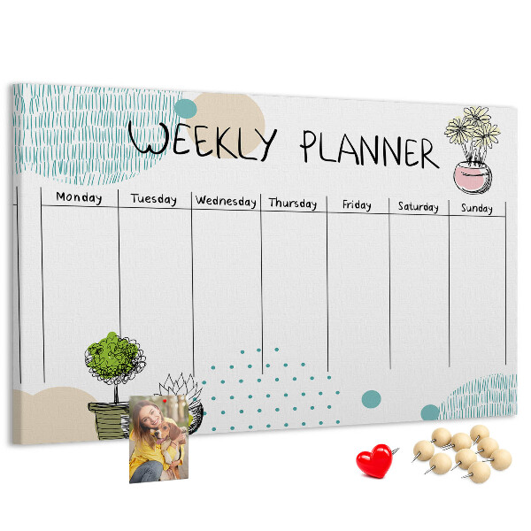 Cork display board Cactus weekly planner