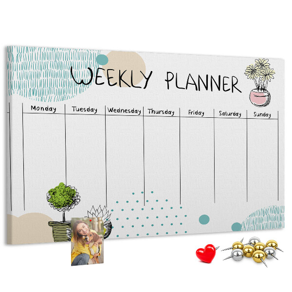 Cork display board Cactus weekly planner