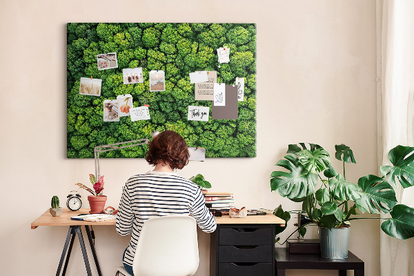 Cork memo board Forest from a bird's eye view