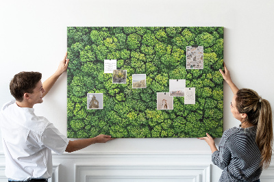 Cork memo board Forest from a bird's eye view