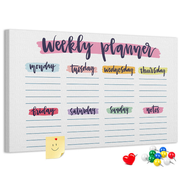 Cork display board Handwritten planner