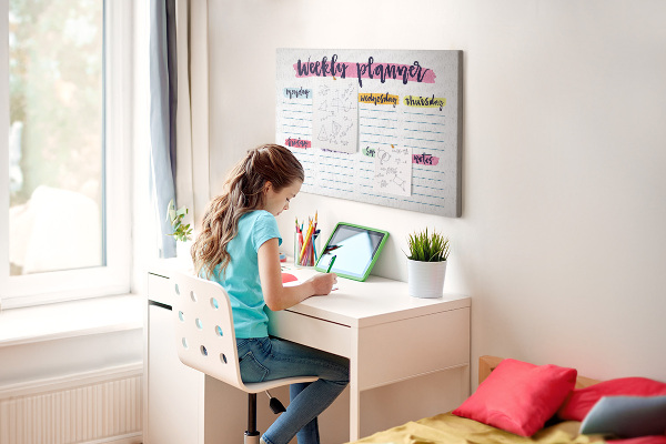 Cork display board Handwritten planner