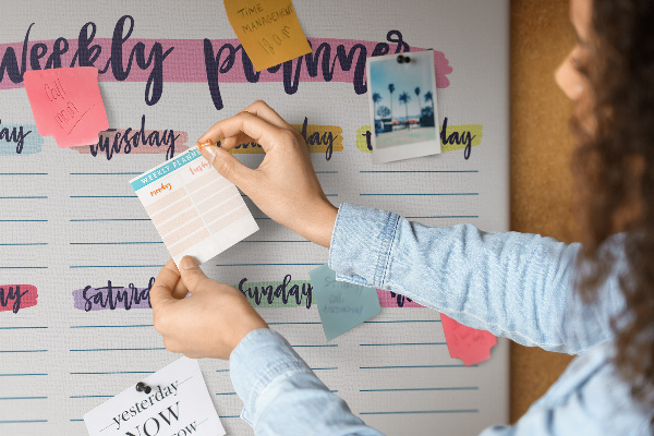 Cork display board Handwritten planner