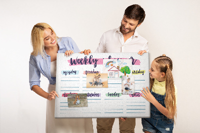 Cork display board Handwritten planner