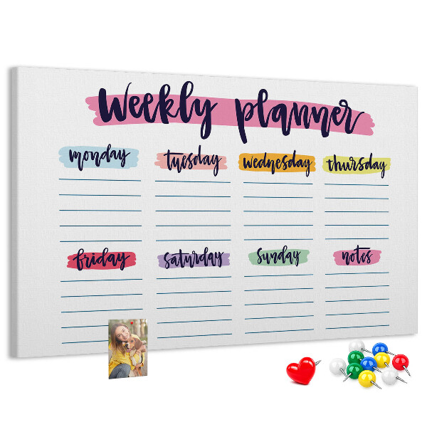 Cork display board Handwritten planner