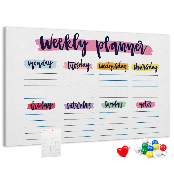 Cork display board Handwritten planner