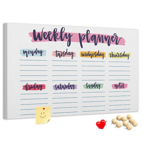 Cork display board Handwritten planner