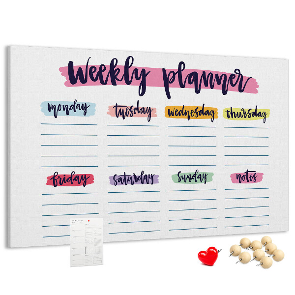 Cork display board Handwritten planner