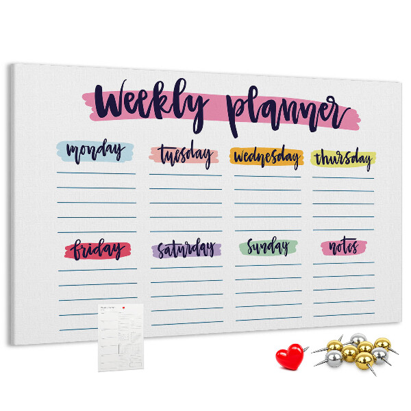 Cork display board Handwritten planner