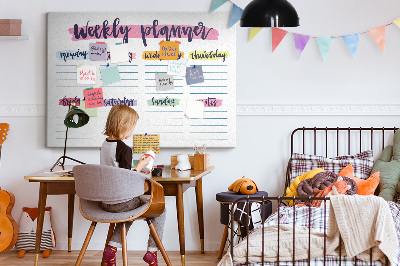 Cork display board Handwritten planner