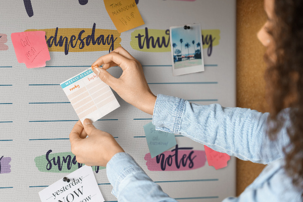 Cork display board Handwritten planner