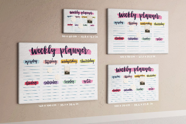 Cork display board Handwritten planner