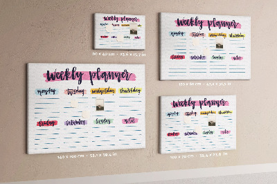 Cork display board Handwritten planner