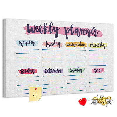 Cork display board Handwritten planner