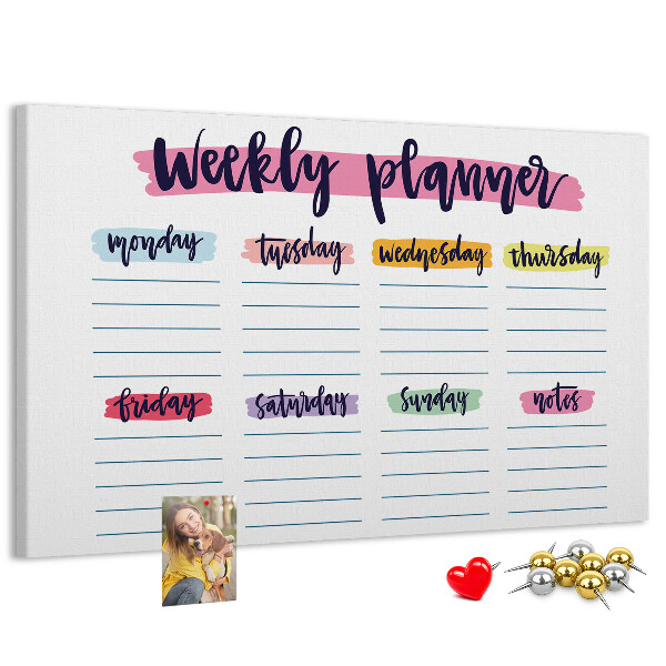 Cork display board Handwritten planner