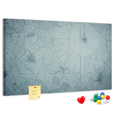 Cork memo board Vintage Map