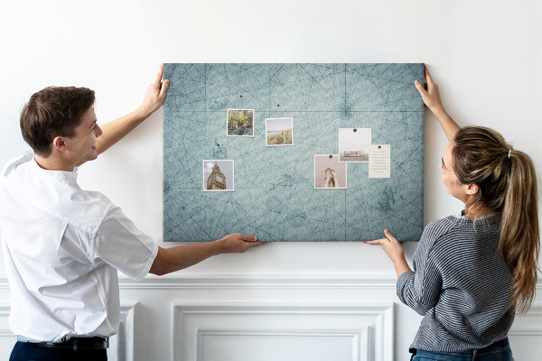 Cork memo board Vintage Map